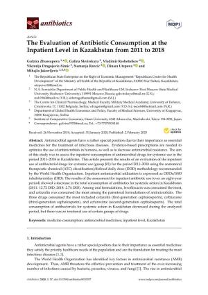 The Evaluation of Antibiotic Consumption at the Inpatient Level in Kazakhstan from 2011 to 2018