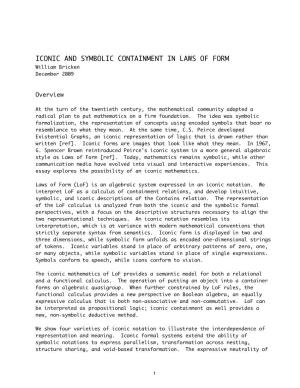 ICONIC and SYMBOLIC CONTAINMENT in LAWS of FORM William Bricken December 2009