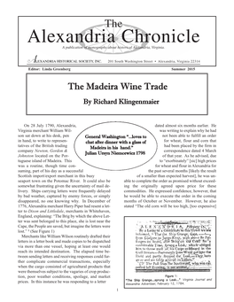 Alexandria Chronicle a Publication of Monographs About Historical Alexandria, Virginia