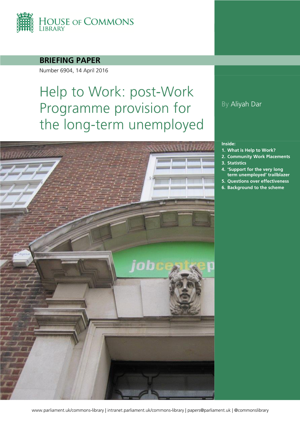 Post-Work Programme Provision for the Long-Term Unemployed