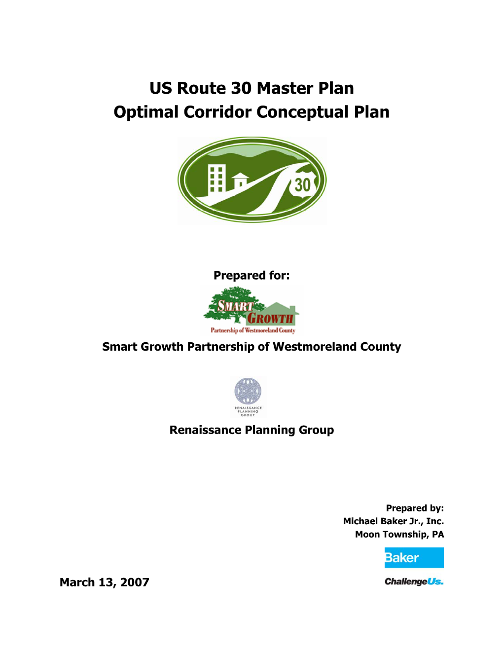 US Route 30 Master Plan Optimal Corridor Conceptual Plan