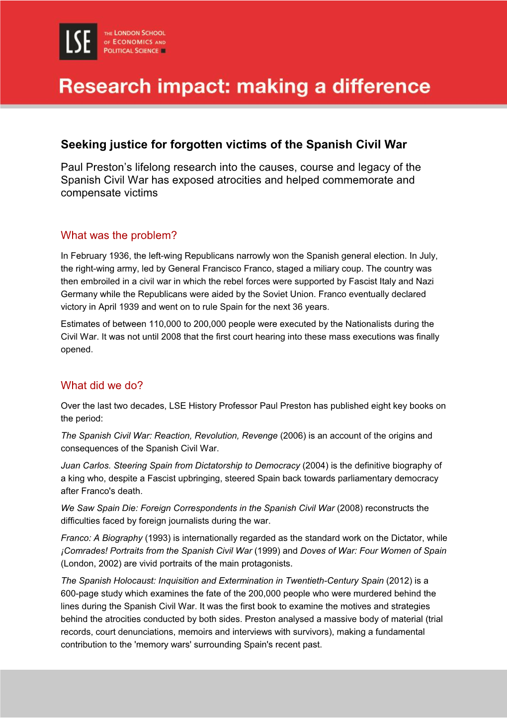 Seeking Justice for Forgotten Victims of the Spanish Civil War