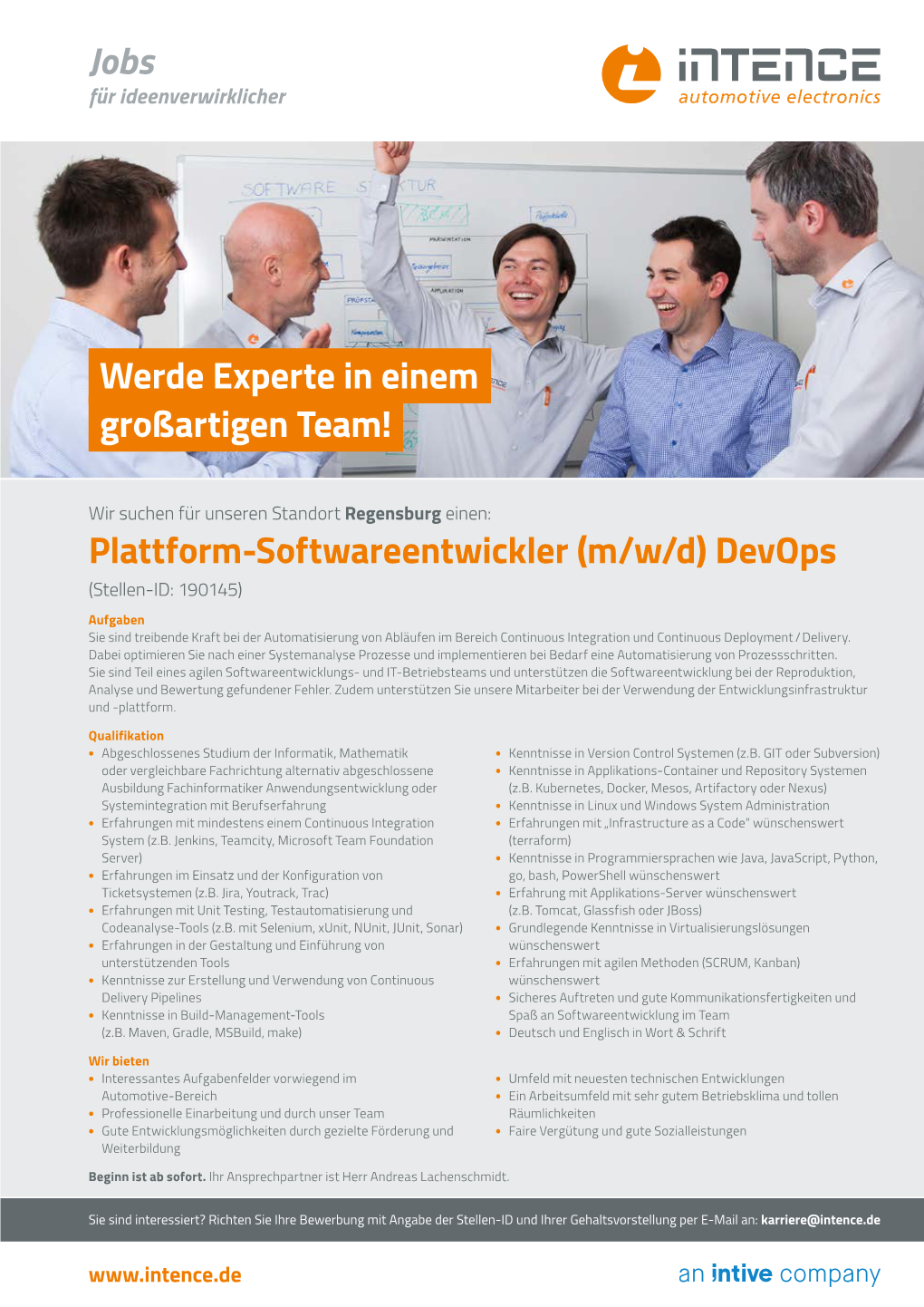 Werde Experte in Einem Jobs Plattform-Softwareentwickler (M/W/D)