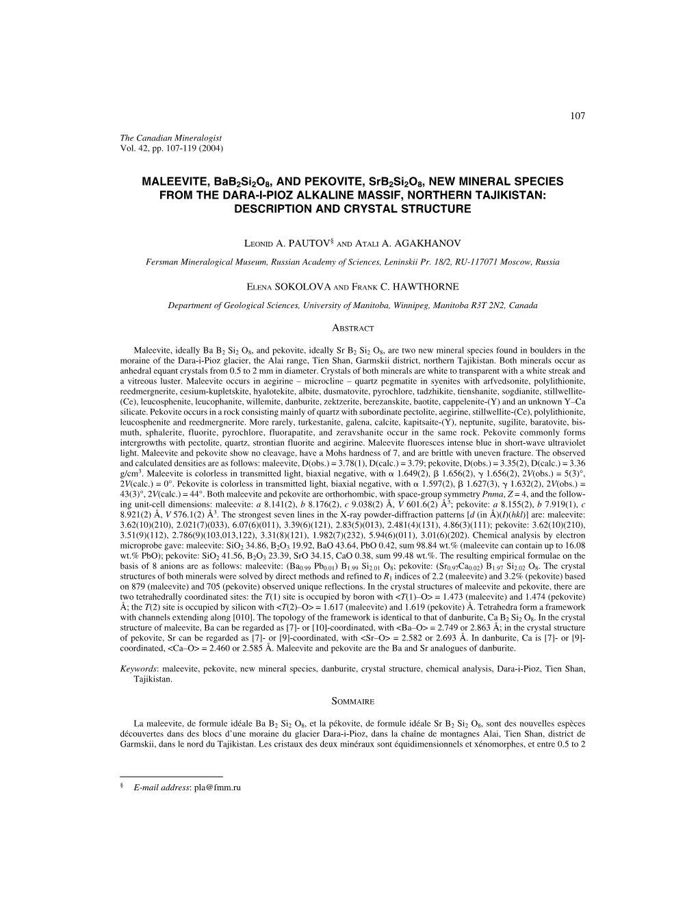 Description and Crystal Structure