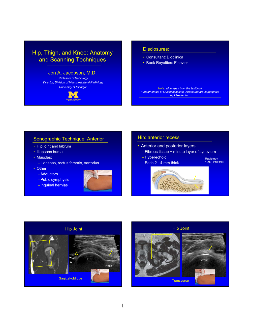 Hip, Thigh, and Knee: Anatomy and Scanning Techniques • Consultant: Bioclinica • Book Royalties: Elsevier