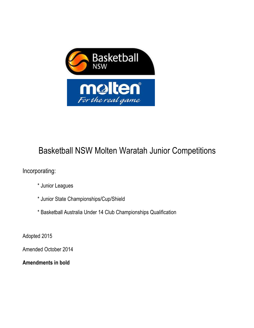 Basketball NSW Molten Waratah Junior Competitions