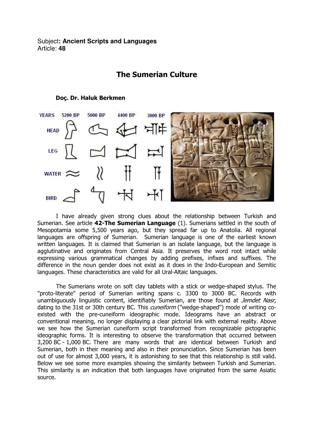 The Sumerian Culture