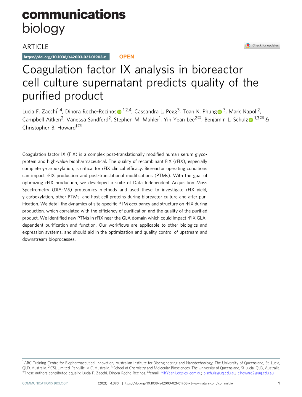 Coagulation Factor IX Analysis in Bioreactor Cell Culture Supernatant Predicts Quality of the Puriﬁed Product