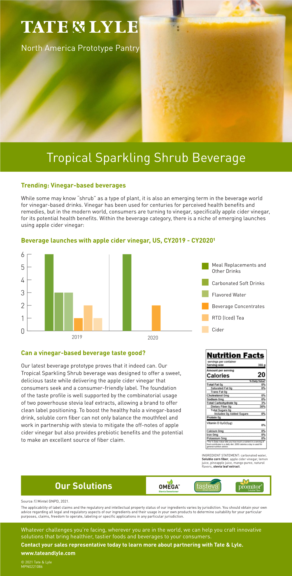 Prototype Pantry Tropical Sparkling Shrub Beverage