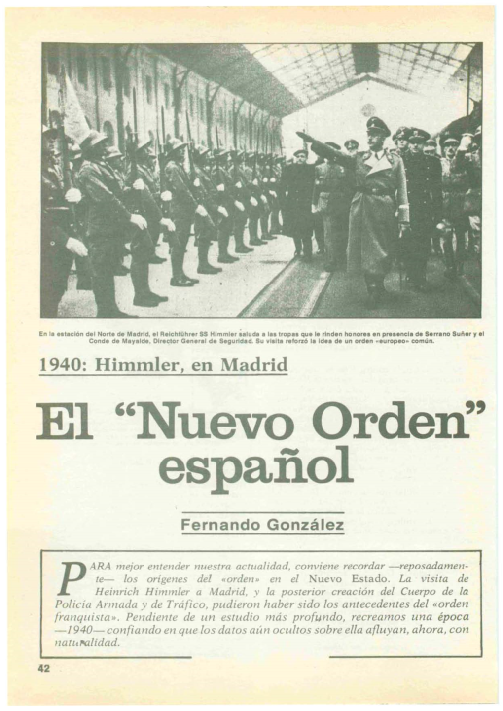 El "Nuevo Orden" Español