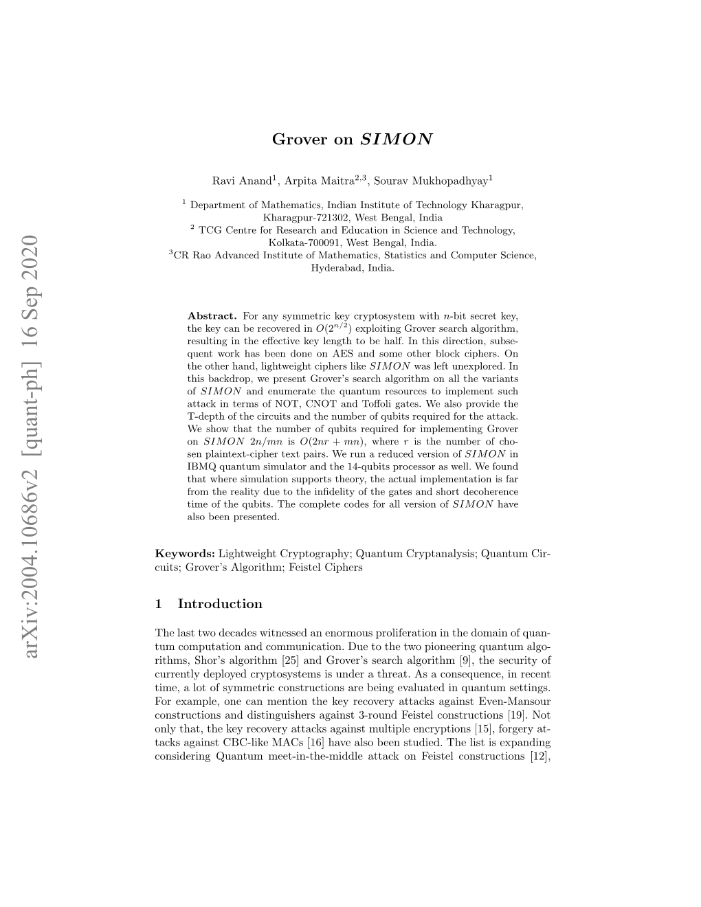 Arxiv:2004.10686V2 [Quant-Ph] 16 Sep 2020