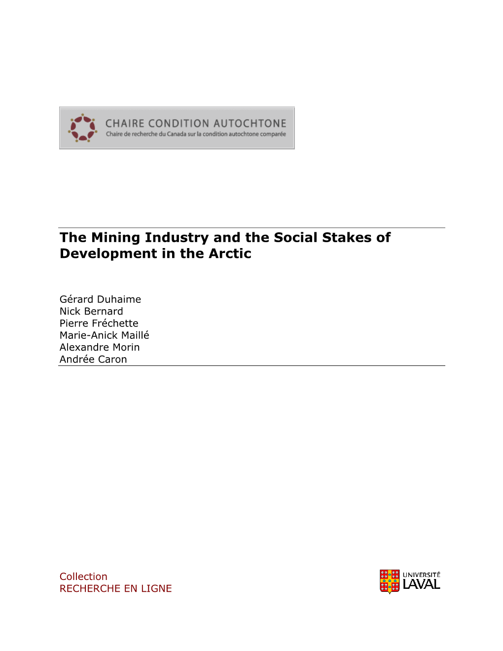 The Mining Industry and the Social Stakes of Development in the Arctic