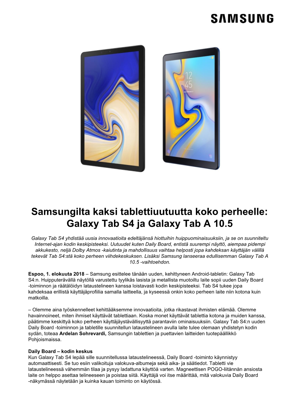 Galaxy Tab S4 Ja Galaxy Tab a 10.5