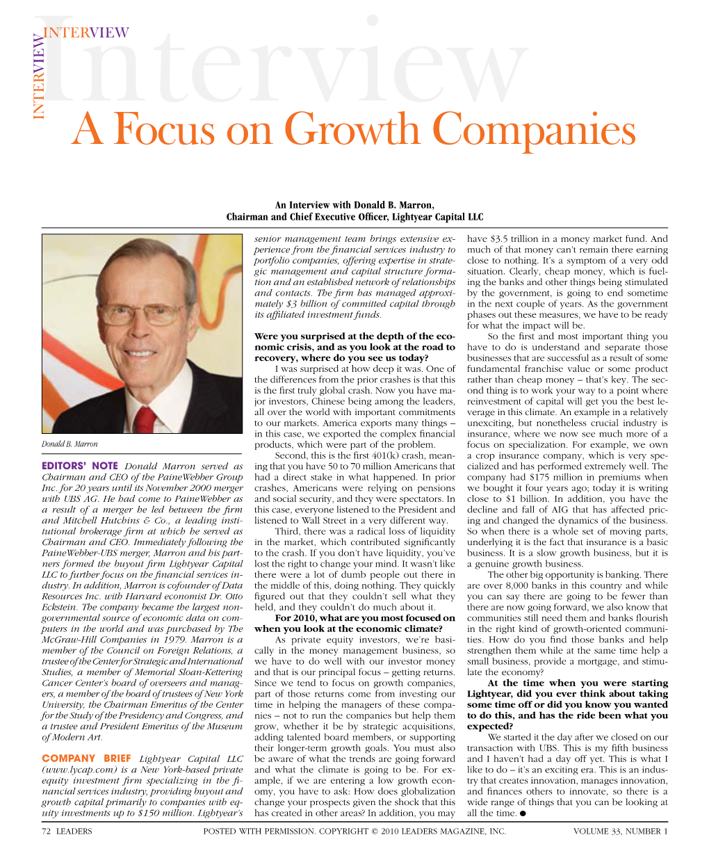 A Focus on Growth Companies