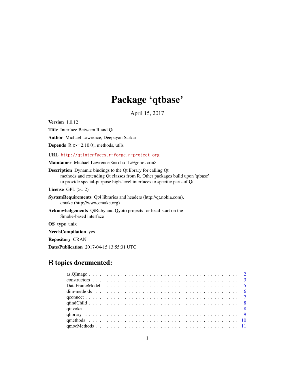 Package 'Qtbase'