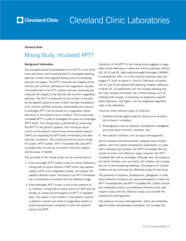 Mixing Study, Incubated APTT