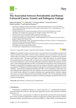 The Association Between Periodontitis and Human Colorectal Cancer: Genetic and Pathogenic Linkage