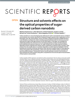 Structure and Solvents Effects on the Optical Properties of Sugar-Derived