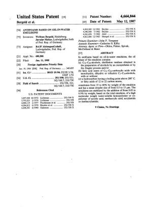 United States Patent (19) 11 Patent Number: 4,664,844 Bergold Et Al