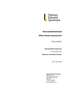Newcastlegateshead Office Needs Assessment