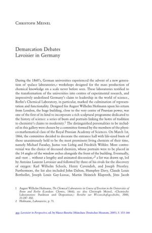 Demarcation Debates Lavoisier in Germany