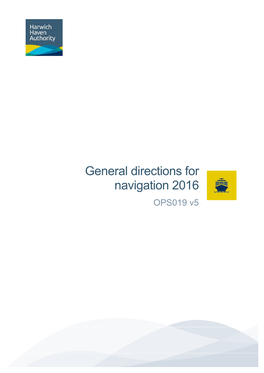 General Directions for Navigation 2016