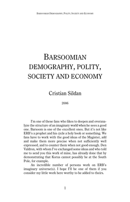 Barsoom Demographics and More by Cristian Sildan