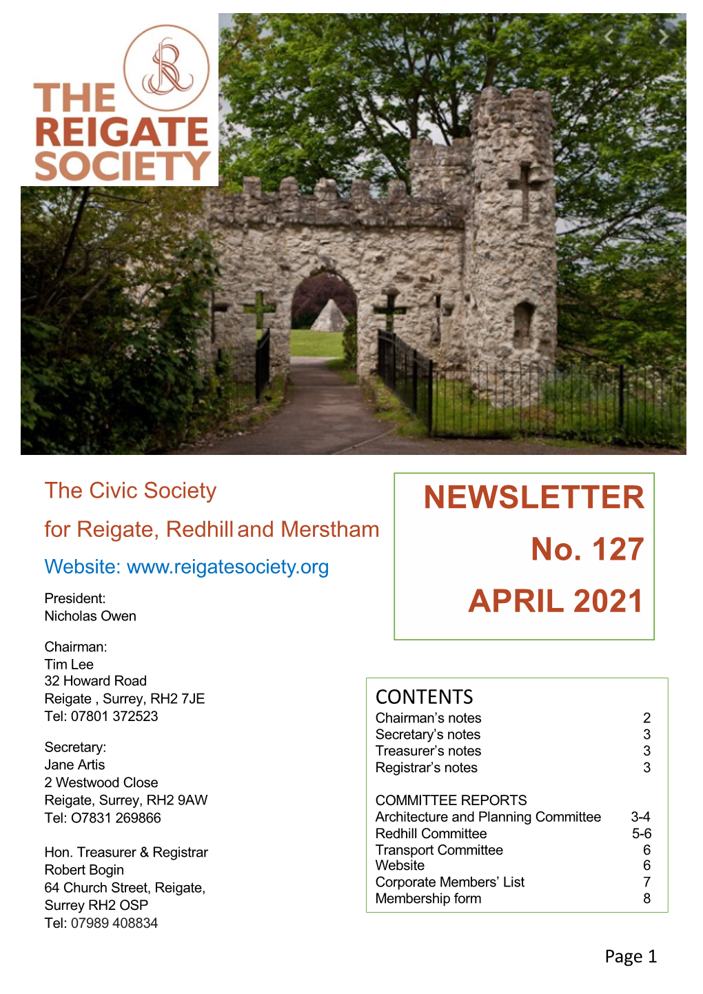 NEWSLETTER No. 127 APRIL 2021