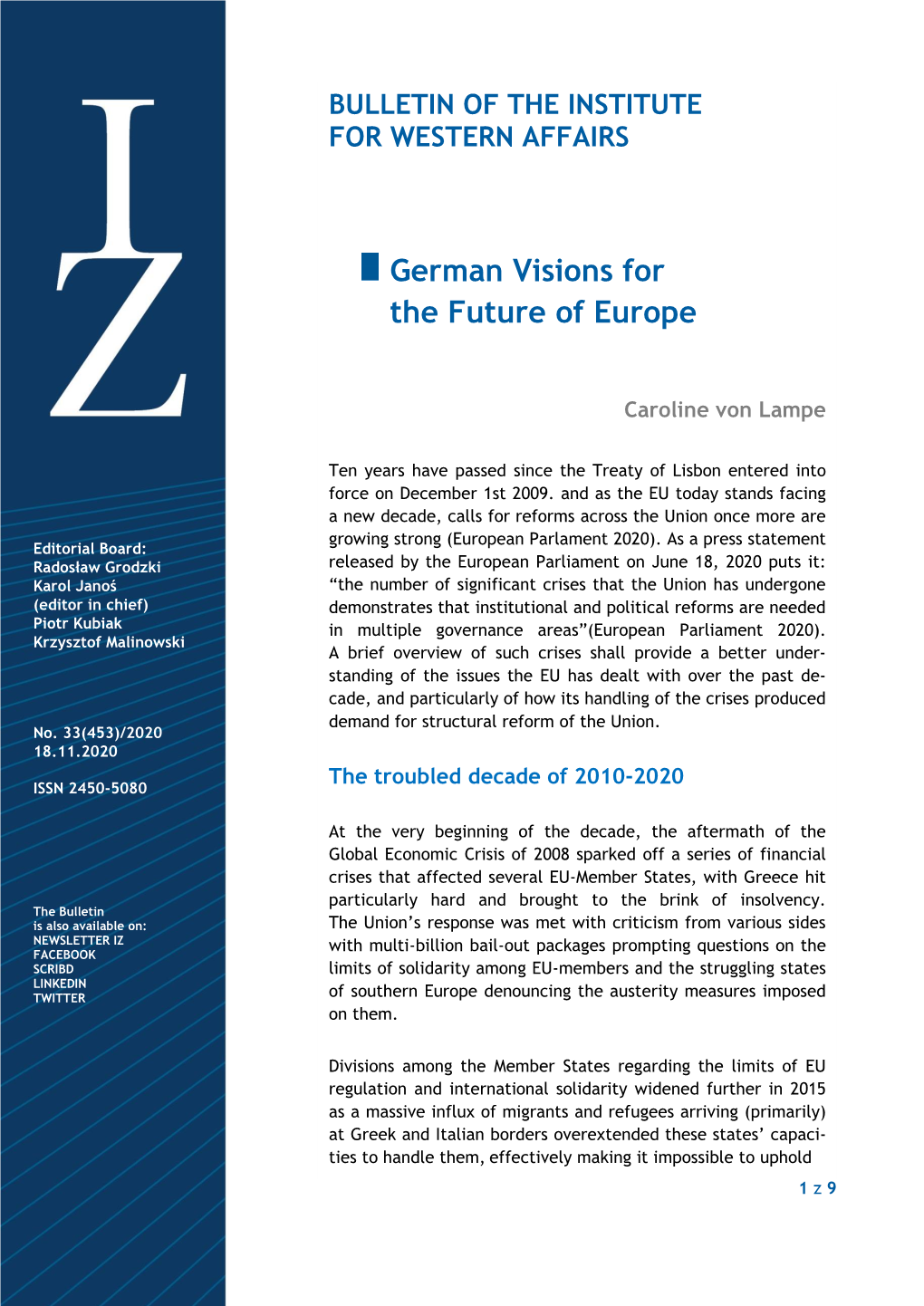 German Visions Forthe Future of Europe