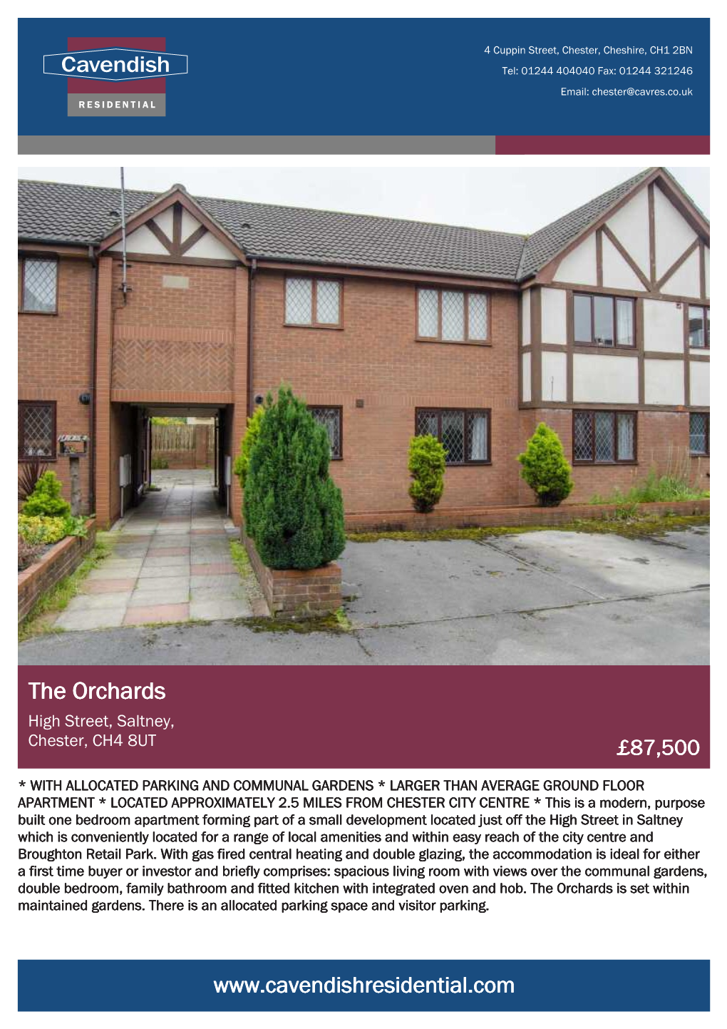 The Orchards High Street, Saltney, Chester, CH4 8UT £87,500