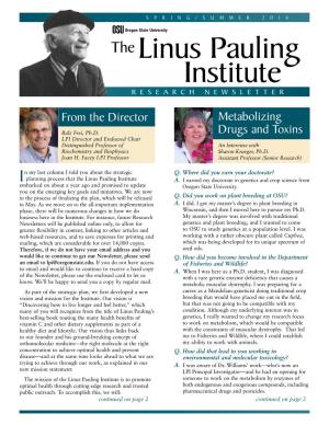 Linus Pauling Institute Life-Income Gifts