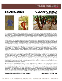Pinaree Sanpitak Hanging by a Thread April 19 – June 1, 2012
