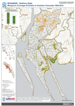 Rakhine State Production Date : 1St July 2015 Mangrove Coverage Evolution in Pauktaw Township 1988-2015