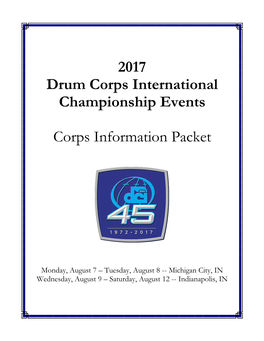 2017 Drum Corps International Championship Events