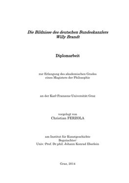 Die Bildnisse Des Deutschen Bundeskanzlers Willy Brandt
