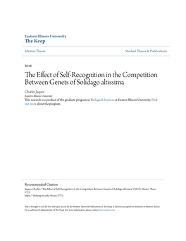The Effect of Self-Recognition in the Competition Between Genets of Solidago Altissima" (2018)