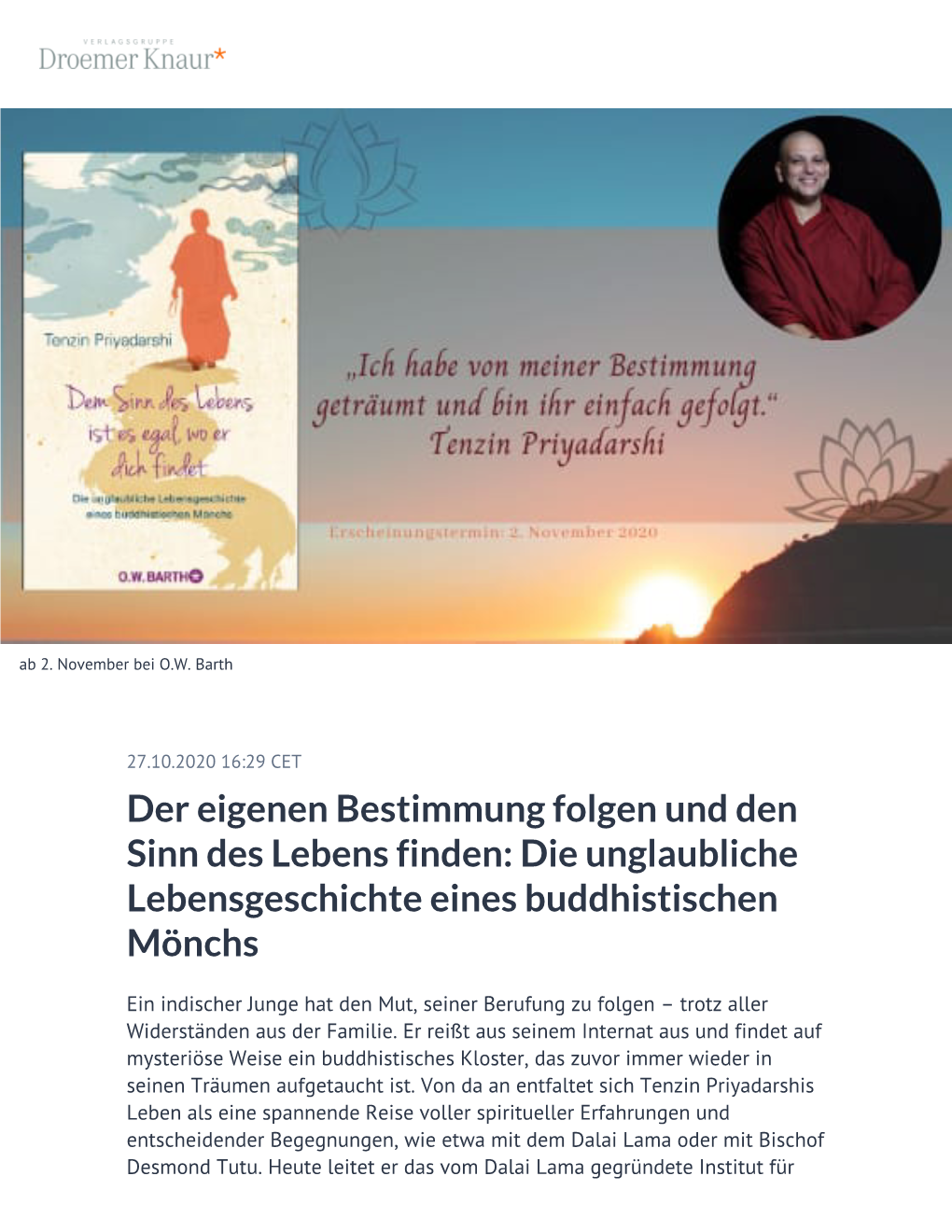 Die Unglaubliche Lebensgeschichte Eines Buddhistischen Mönchs