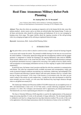 Real-Time Atonomous Military Robot Path Planning