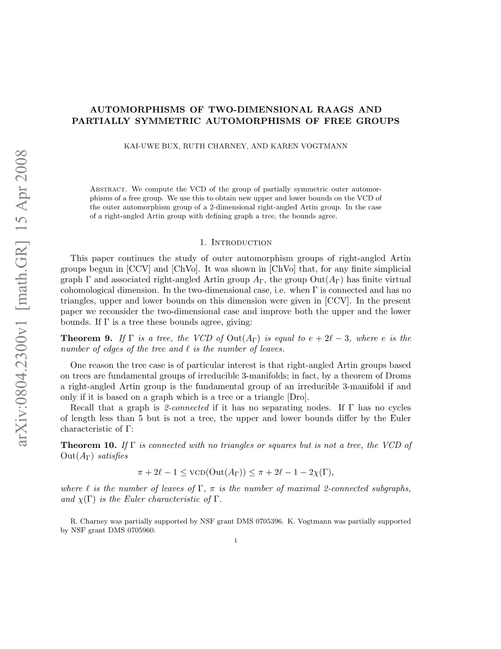 Automorphisms of Two-Dimensional Raags and Partially Symmetric