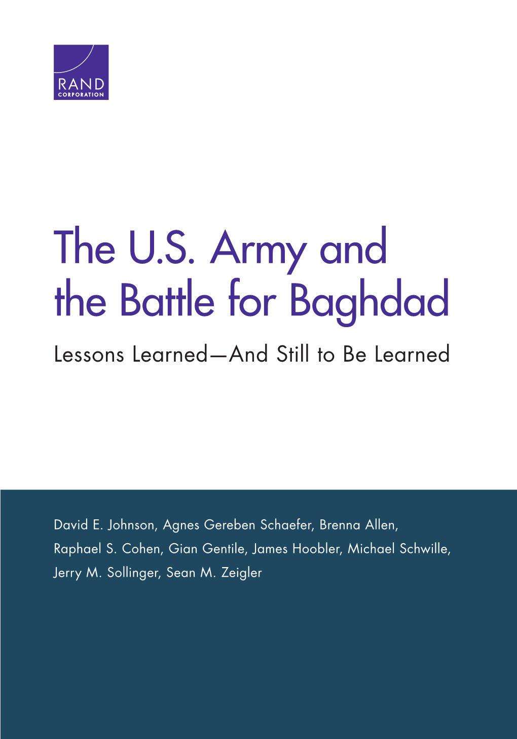 The US Army and the Battle for Baghdad: Lessons Learned