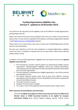 Funding Organisations Eligibility Rules (Version 4 - Updated on 23 November 2017)