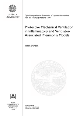Protective Mechanical Ventilation in Inflammatory and Ventilator- Associated Pneumonia Models