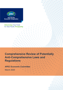 Comprehensive Review of Potentially Anti-Comprehensive Laws and Regulations