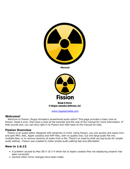 Fission Manual, and Can Be Accessed by Pressing Command-? Or Choosing 'Fission Help' from the Help Menu