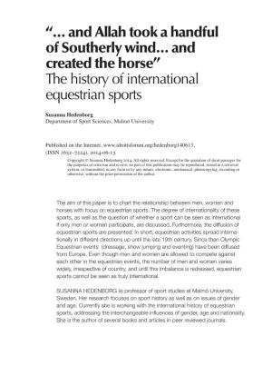 The History of International Equestrian Sports