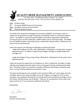 Quality Deer Management Association P.O
