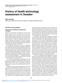 History of Health Technology Assessment in Sweden