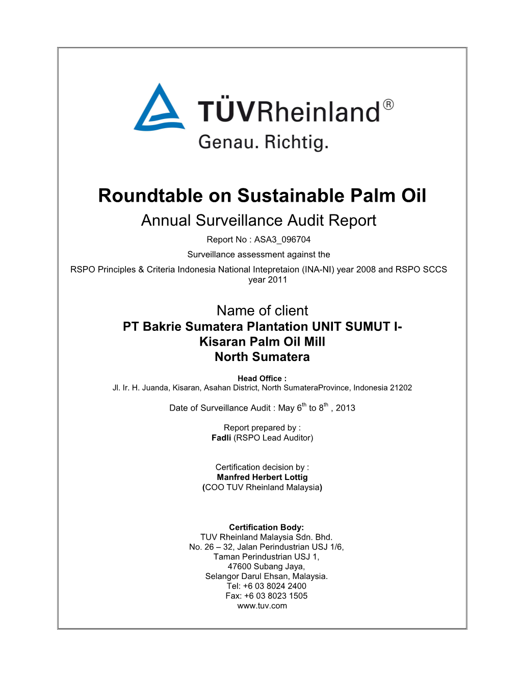 Roundtable on Sustainable Palm