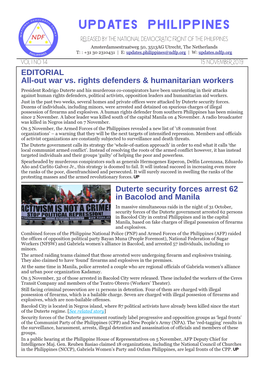 Volume I, Number 14. 15 November 2019. All-Out War Vs. Rights Defenders & Humanitarian Workers