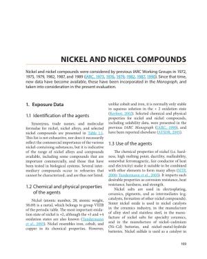 Nickel and Nickel Compounds